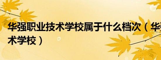 华强职业技术学校属于什么档次（华强职业技术学校）