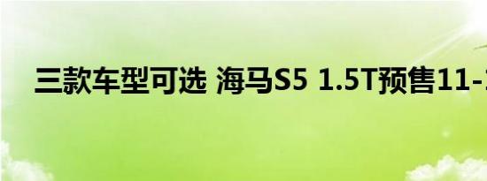 三款车型可选 海马S5 1.5T预售11-13万