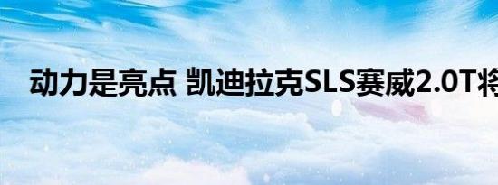 动力是亮点 凯迪拉克SLS赛威2.0T将上市