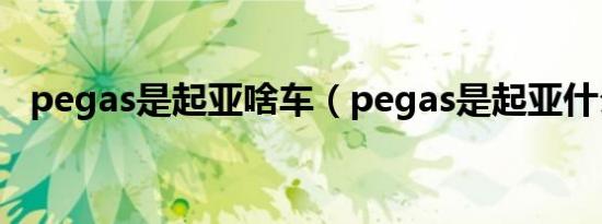 pegas是起亚啥车（pegas是起亚什么车）