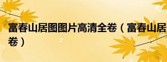 富春山居图图片高清全卷（富春山居图合壁图卷）