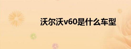 沃尔沃v60是什么车型