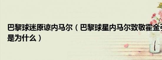 巴黎球迷原谅内马尔（巴黎球星内马尔致敬霍金引发争议这是为什么）