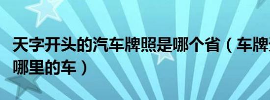 天字开头的汽车牌照是哪个省（车牌天开头是哪里的车）