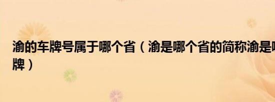 渝的车牌号属于哪个省（渝是哪个省的简称渝是哪个省的车牌）