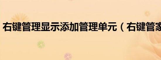 右键管理显示添加管理单元（右键管家应用）