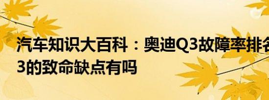 汽车知识大百科：奥迪Q3故障率排名 奥迪Q3的致命缺点有吗