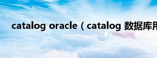 catalog oracle（catalog 数据库用语）