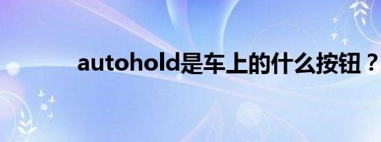 autohold是车上的什么按钮？