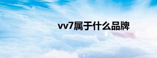 vv7属于什么品牌