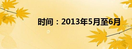 时间：2013年5月至6月