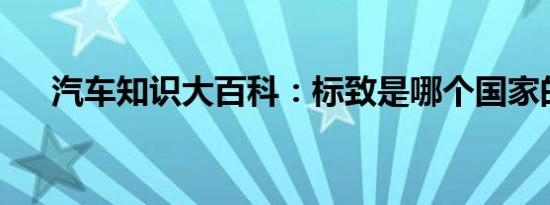 汽车知识大百科：标致是哪个国家的车