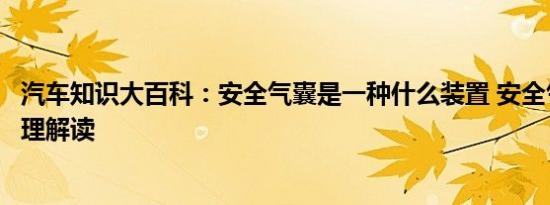 汽车知识大百科：安全气囊是一种什么装置 安全气囊工作原理解读