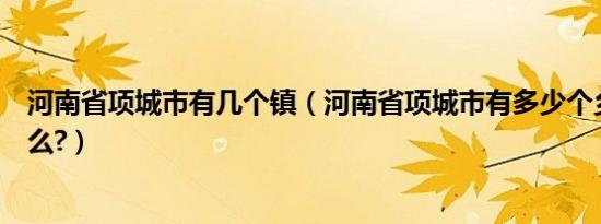 河南省项城市有几个镇（河南省项城市有多少个乡分别是什么?）