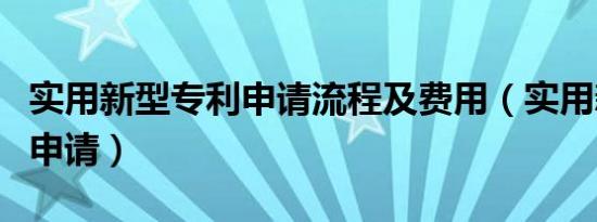 实用新型专利申请流程及费用（实用新型专利申请）