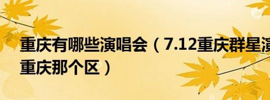 重庆有哪些演唱会（7.12重庆群星演唱会在重庆那个区）