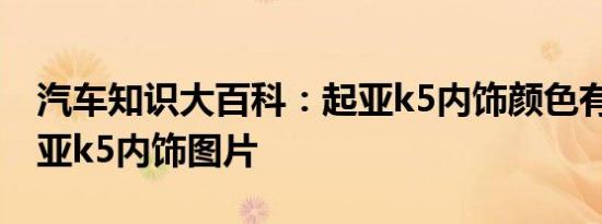 汽车知识大百科：起亚k5内饰颜色有几种 起亚k5内饰图片