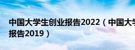 中国大学生创业报告2022（中国大学生创业报告2019）