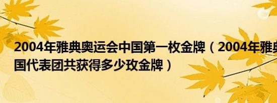 2004年雅典奥运会中国第一枚金牌（2004年雅典奥运会中国代表团共获得多少玫金牌）