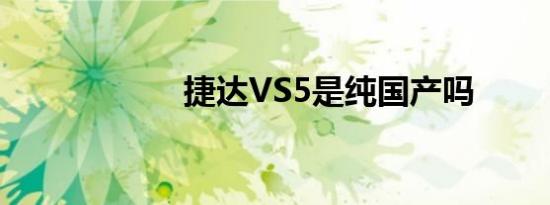 捷达VS5是纯国产吗