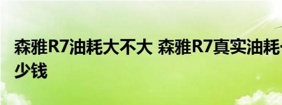 森雅R7油耗大不大 森雅R7真实油耗一公里多少钱 