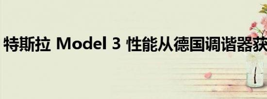 特斯拉 Model 3 性能从德国调谐器获得改装