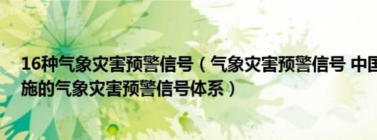 16种气象灾害预警信号（气象灾害预警信号 中国气象局实施的气象灾害预警信号体系）