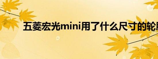 五菱宏光mini用了什么尺寸的轮胎