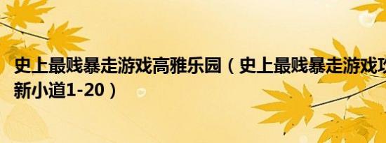 史上最贱暴走游戏高雅乐园（史上最贱暴走游戏攻略：[1]清新小道1-20）