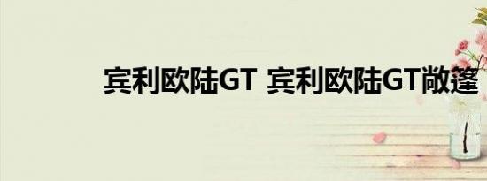 宾利欧陆GT 宾利欧陆GT敞篷