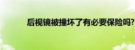 后视镜被撞坏了有必要保险吗?