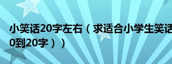 小笑话20字左右（求适合小学生笑话两则（10到20字））