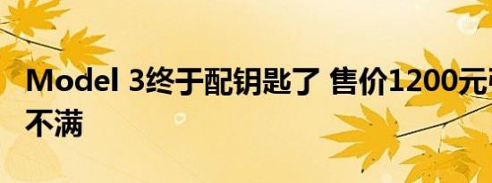 Model 3终于配钥匙了 售价1200元引发车主不满