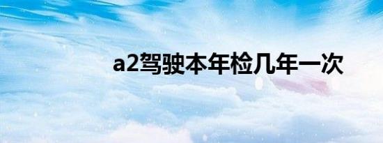 a2驾驶本年检几年一次