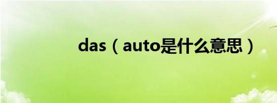 das（auto是什么意思）