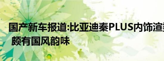 国产新车报道:比亚迪秦PLUS内饰渲染图曝光 颇有国风韵味