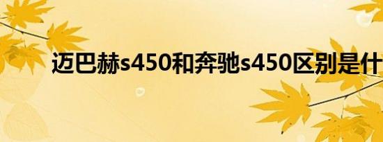 迈巴赫s450和奔驰s450区别是什么