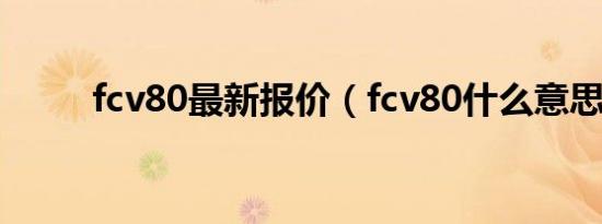 fcv80最新报价（fcv80什么意思）