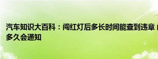 汽车知识大百科：闯红灯后多长时间能查到违章 闯红灯一般多久会通知