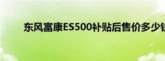 东风富康ES500补贴后售价多少钱 