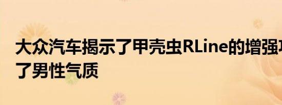 大众汽车揭示了甲壳虫RLine的增强功能增加了男性气质