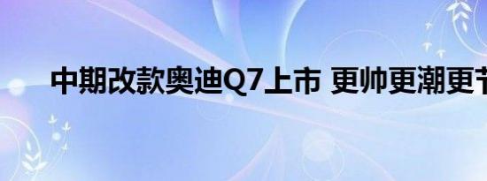 中期改款奥迪Q7上市 更帅更潮更节能