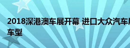 2018深港澳车展开幕 进口大众汽车展出多款车型