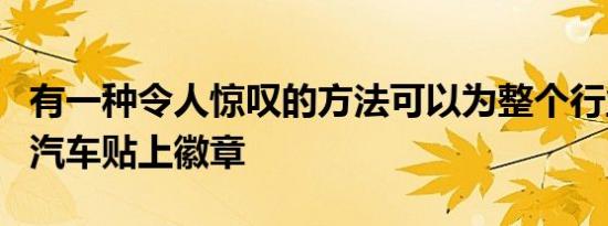 有一种令人惊叹的方法可以为整个行业忘记的汽车贴上徽章