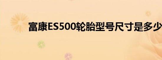 富康ES500轮胎型号尺寸是多少 