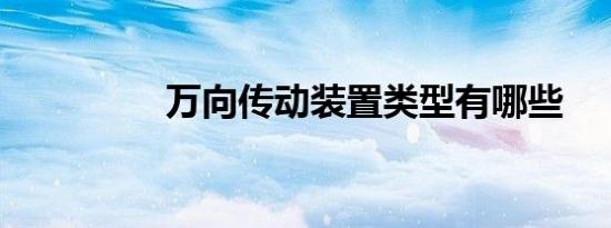 万向传动装置类型有哪些