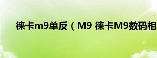 徕卡m9单反（M9 徕卡M9数码相机）