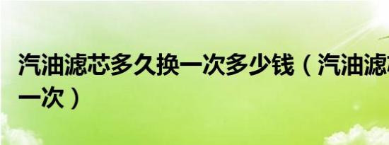 汽油滤芯多久换一次多少钱（汽油滤芯多久换一次）