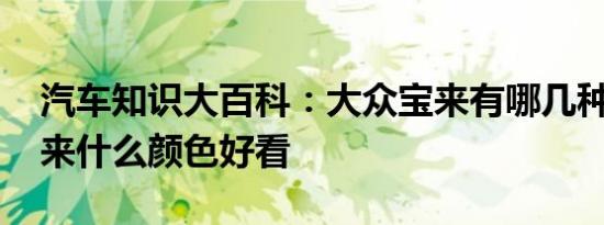 汽车知识大百科：大众宝来有哪几种颜色 宝来什么颜色好看