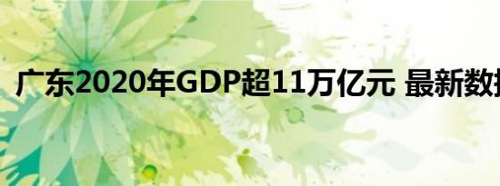 广东2020年GDP超11万亿元 最新数据报告